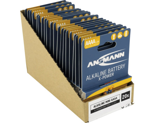 Ansmann Alkaliska mini AAAA-batterier, 1,5 V, 20-pack i försäljningsförpackning