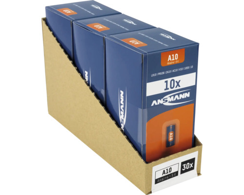 Ansammann A10 batterier, 30 stycken i en kartongförpackning