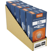 Ansmann CR2016 litiumknappcellsbatterier, 3 volt, 50-pack i försäljningsförpackning