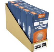 Ansmann CR2430 litiumknappcellsbatterier, 3 volt, 10-pack i försäljningsförpackning