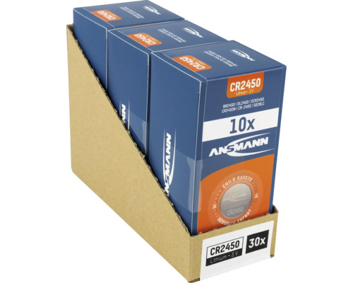 Ansmann CR2450 litiumknappcellsbatterier, 30 stycken
