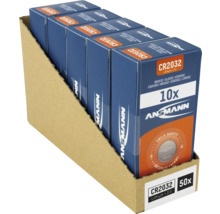Ansmann CR2032 litiumknappcellsbatterier, 3 volt, 50-pack