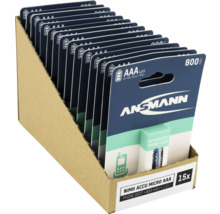 Ansmann Micro AAA-batterier, 15-pack i kartongförpackning