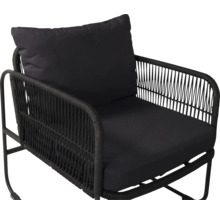 Trädgårdsfåtölj med dyna och rottingutseende