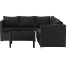 Trädgårdsmöbelset med rottingyta och bord