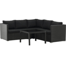 Trädgårdsmöbelset med hörnsoffa och bord