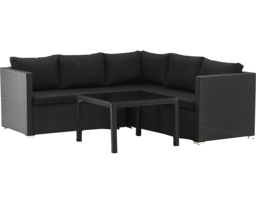Trädgårdsmöbelset med hörnsoffa och bord