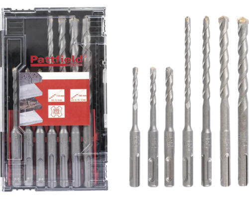 Pattfield stålborrsats med SDS Plus-fäste