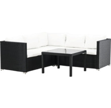 Trädgårdsloungegrupp med bord och dynor