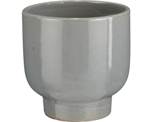 Grå keramisk blomkruka