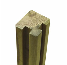 Trästolpe med not och fjäder