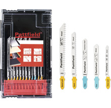Pattfield sticksågsblad set för trä, rostfritt stål och metall i förvaringsväska