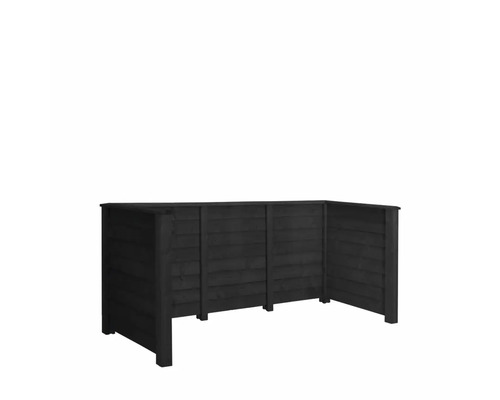 Soptunna i trä för tre soptunnor