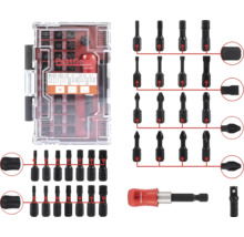 Pattfield logotyp Bitssats med olika skruvmejselbitar och bitshållare
