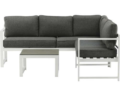 Trädgårdsloungegrupp med soffa och bord