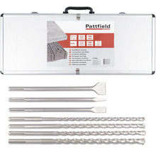 Pattfield Borr- och mejselsats SDS-Max med sju delar i väska