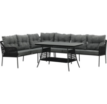 Trädgårdsmöbelset med hörnsoffa och bord