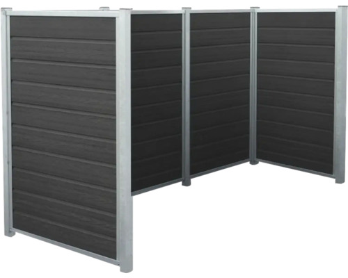 Soptunna av trä och metall