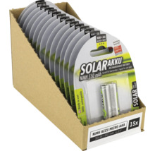 15-pack Solar batteri Micro AAA, NiMH 550 mAh, 1,2 V