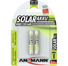 Ansmann Solar batteri, nickelmetallhydrid, AAA Micro HR03, 550 mAh, 2-pack