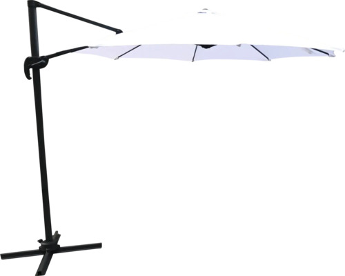 Fristående parasoll med metallram och tygklädsel
