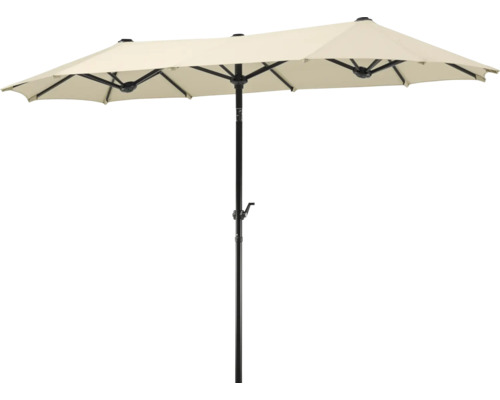 Rektangulärt dubbelparasoll med mittstolpe för utomhusbruk