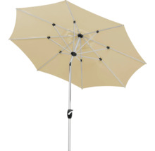 Beige parasoll med stålram