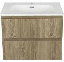 Tvättställsskåp med två lådor och keramisk tvättställ