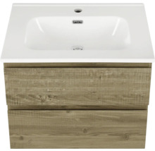 Tvättställsskåp med två lådor i träimitation