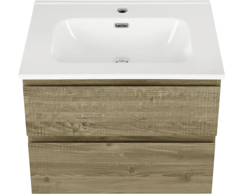 Tvättställsskåp med två lådor i träimitation