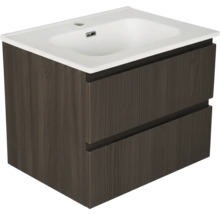 Tvättställsskåp med två lådor och keramisk tvättställ