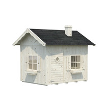 Lekhus i trä med tak och fönster