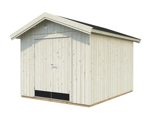 Trädgårdshus i trä med dörr och tak