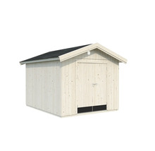 Trädgårdshus av trä med sadeltak