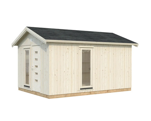 Trädgårdsskjul i trä med dörr och fönster