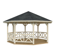 Trädgårdspaviljong i trä med tak