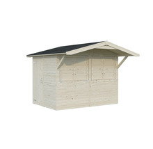 Trädgårdshus i trä med tak