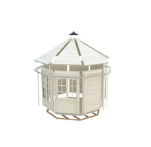 Trädgårdshus i trä, byggsats med fönster och tak