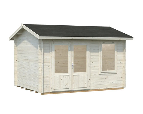 Trädgårdshus i trä med dubbeldörr och fönster