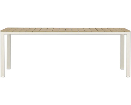 Trädgårdsbord med träribbor och metallram