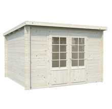 Trädgårdshus i trä med dubbeldörr