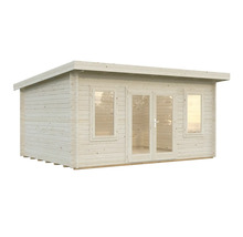 Trädgårdshus i trä med dubbeldörr och fönster