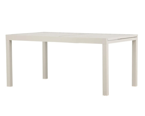 Rektangulärt trädgårdsbord med metallram och bordsskiva