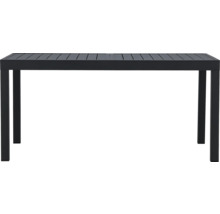 Rektangulärt trädgårdsbord med lamellstruktur