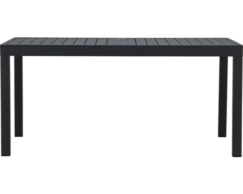 Rektangulärt trädgårdsbord med lamellstruktur