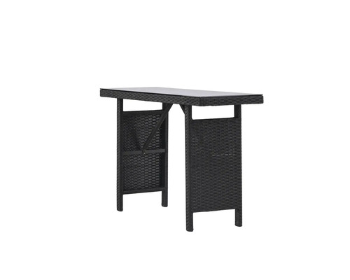 Ståbord av polyrotting med glasskiva för trädgården