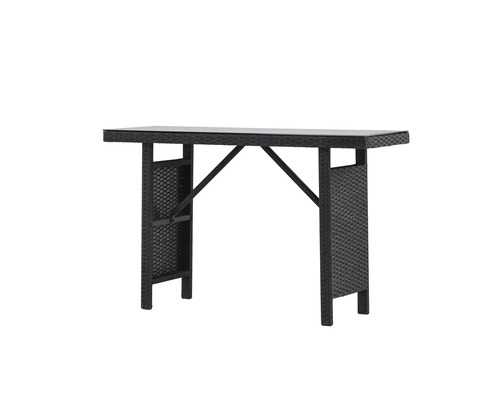 Barbord av polyrotting med glasskiva