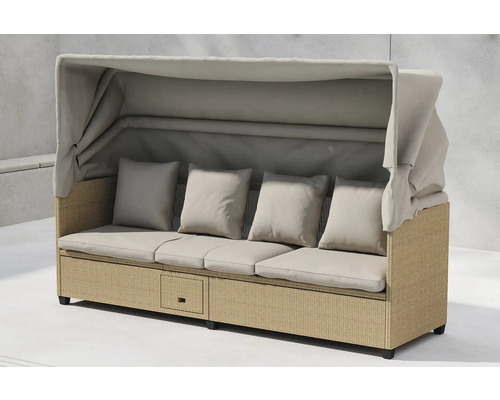 Dagsäng i rotting med soltak och kuddar