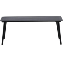 Svart trädgårdsbord med ribbad struktur