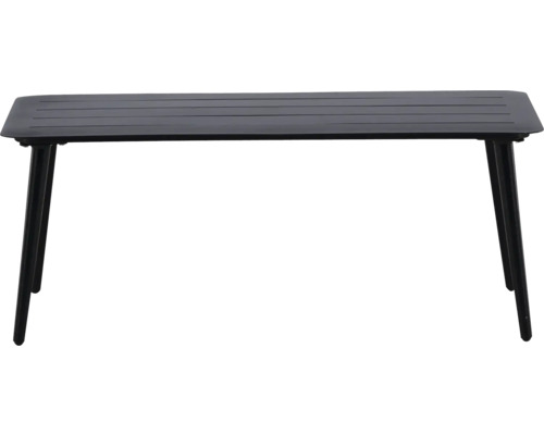 Svart trädgårdsbord med ribbad struktur